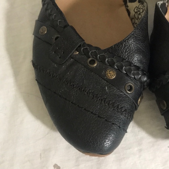 “RIEKER” Blue Leather Studded Heeled Mary Janes. - Picture 5 of 14